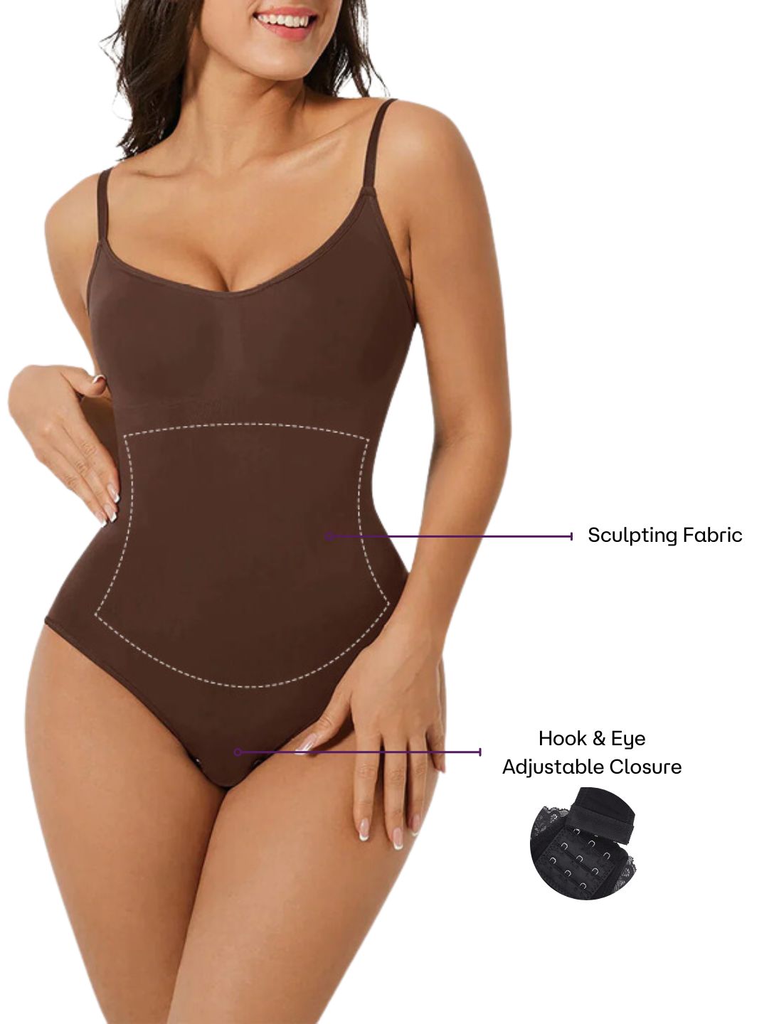 MIA - Body senza cuciture seducente con perizoma da donna