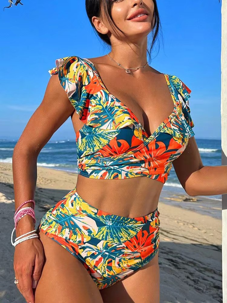 Dames Bikini Set Hoge Taille Trendy Print-2