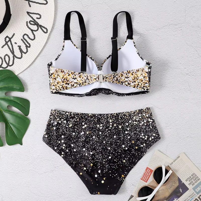 Dames Hoge Taille Bikini Tropische Bladprint-6