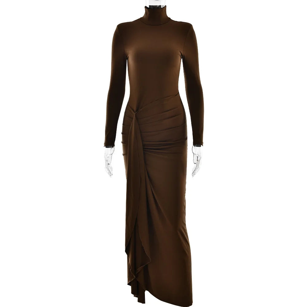 Variant image for Dames Lange Jurk met Hoge Spleet en Wrapstijl voor Elegante Gelegenheden-3