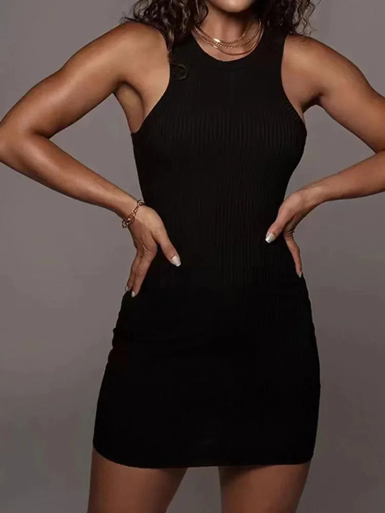 Dames Mini Jurk Zwart Bodycon Zomerjurk-6