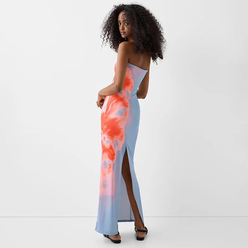 Dames Maxi Jurk Zomerstijl Strapless Elegant Off-Shoulder Design-4