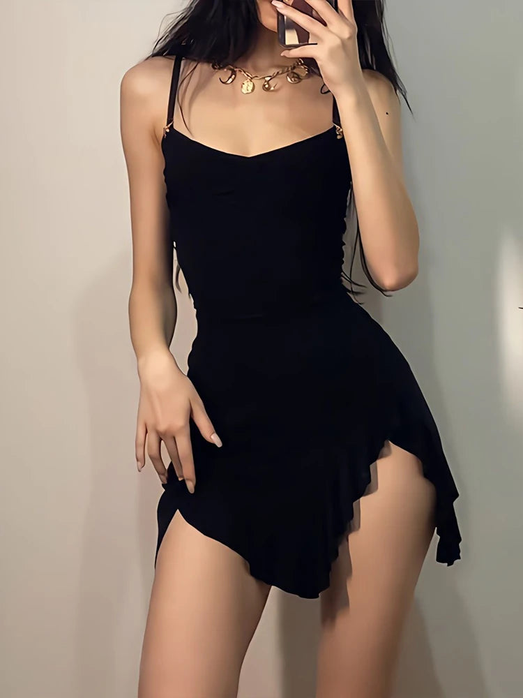 Dames Zomerjurk Mini Backless Met Vouwen en Splitdetails-4
