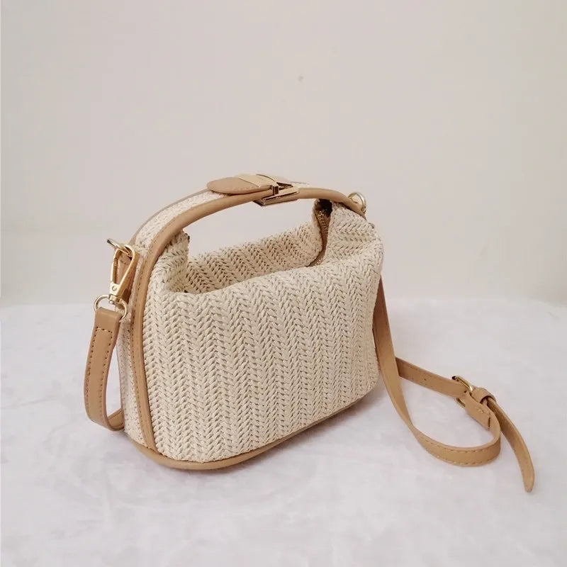 Sienna Crossbody Tas Dames Bohemian Stijl Emmervorm Rits Stro-1