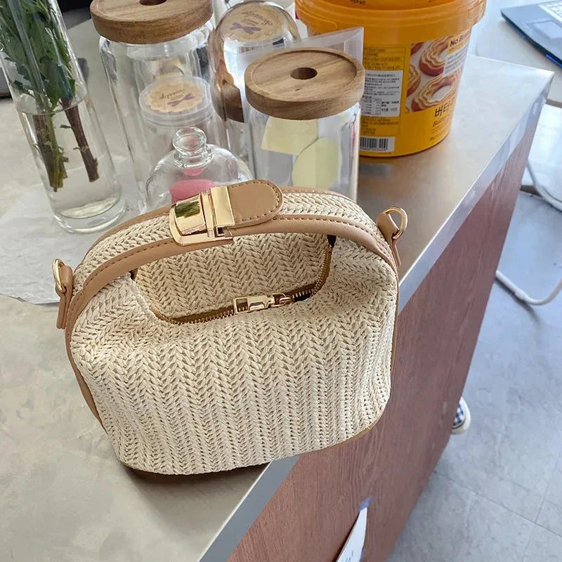 Sienna Crossbody Tas Dames Bohemian Stijl Emmervorm Rits Stro-4