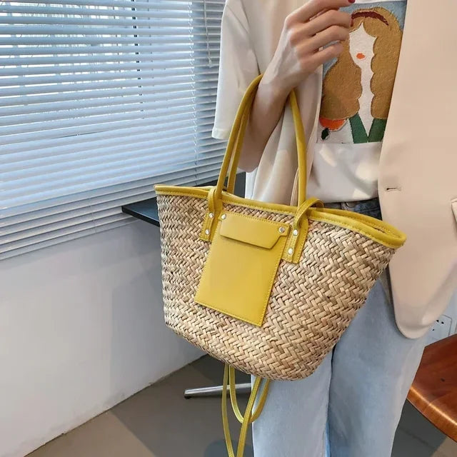 Variant image for Handgemaakte Grote Strandtas Rieten Magnolia Stijl voor Vrouwen-5