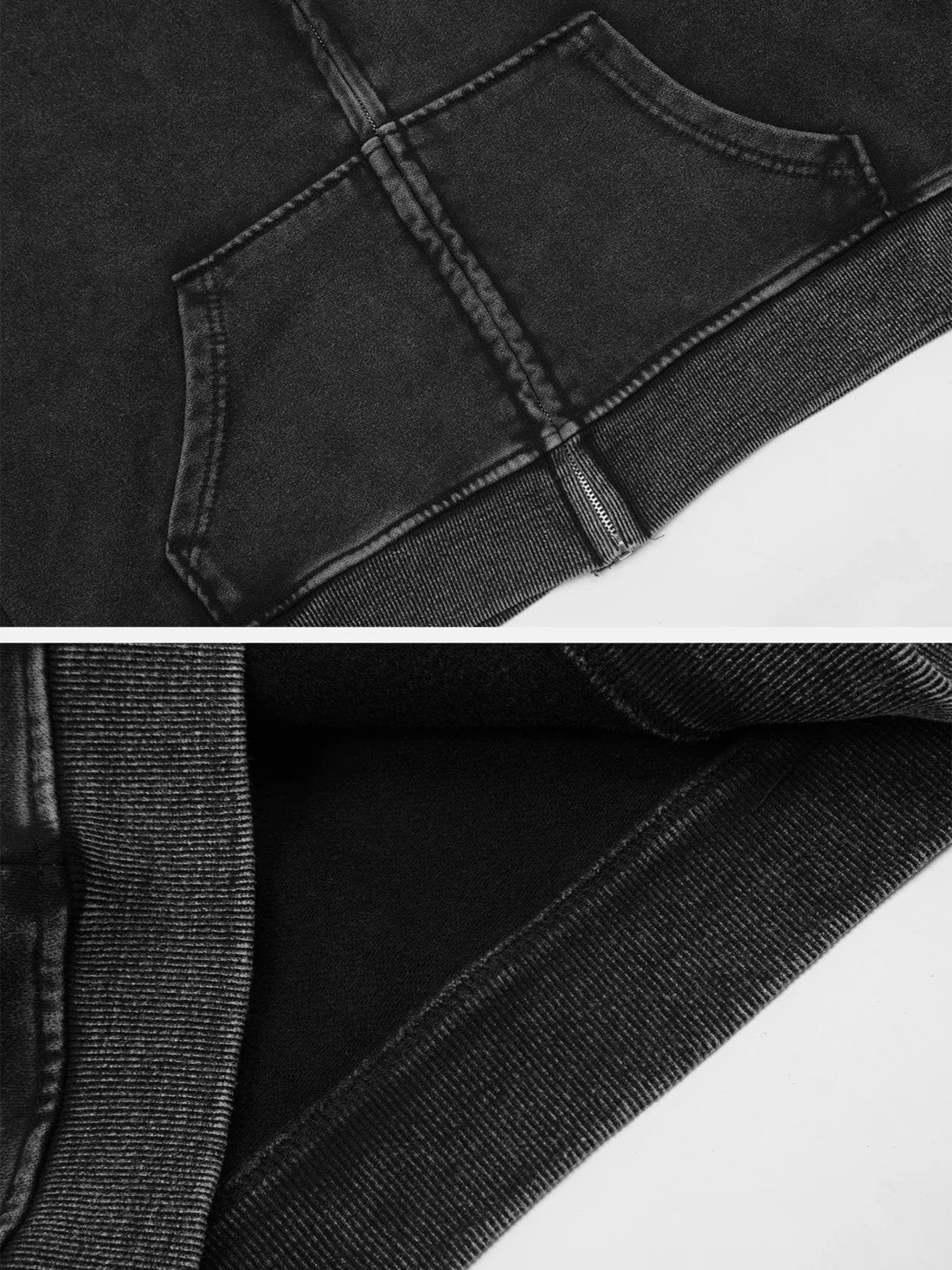 DELUXE – Felpa con cappuccio con zip lavata | Essenziale streetwear
