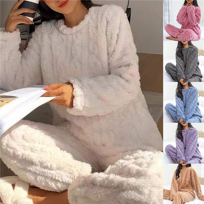 FLOKI - Pijama de forro polar esponjoso para mujer