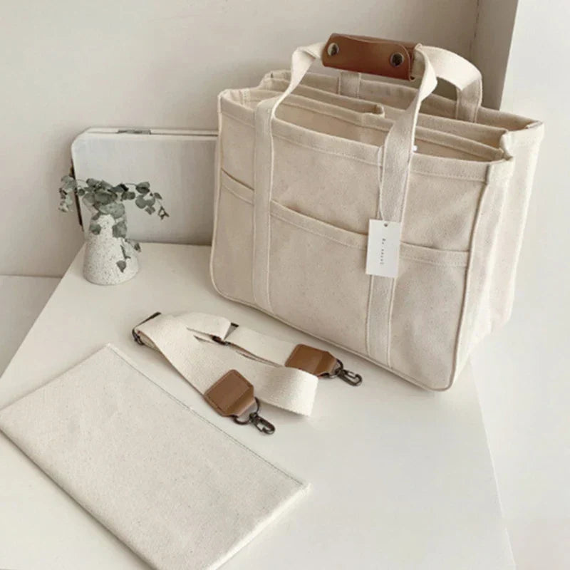 Nylah Dames Schoudertas Canvas Met Meerdere Compartimenten Voor Dagelijks Gebruik-2