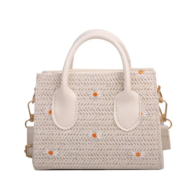 Serena Handtas Dames Geweven Met Bloemenaccenten Voor Zomerstijl-5