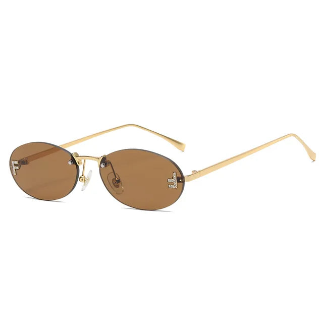 Laila Randloze Ovale Zonnebril Dames - Stijlvolle Mode Accessoire-4