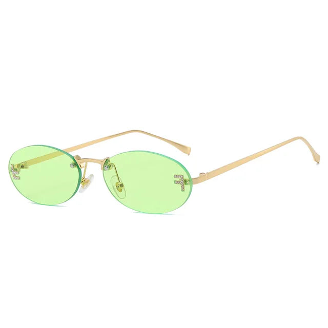 Variant image for Laila Randloze Ovale Zonnebril Dames - Stijlvolle Mode Accessoire-1