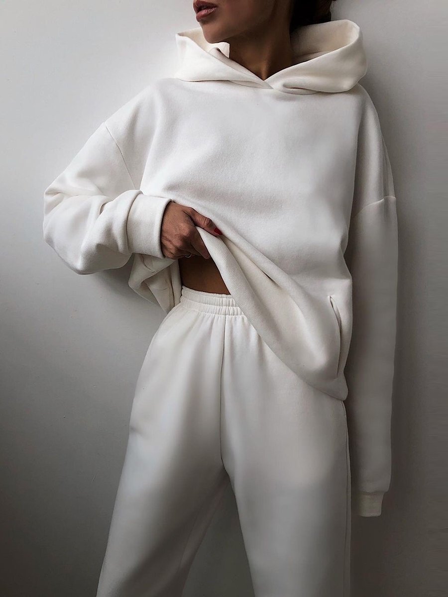 SVEA – Tuta da jogging trendy in 2 pezzi per donna con felpa con cappuccio