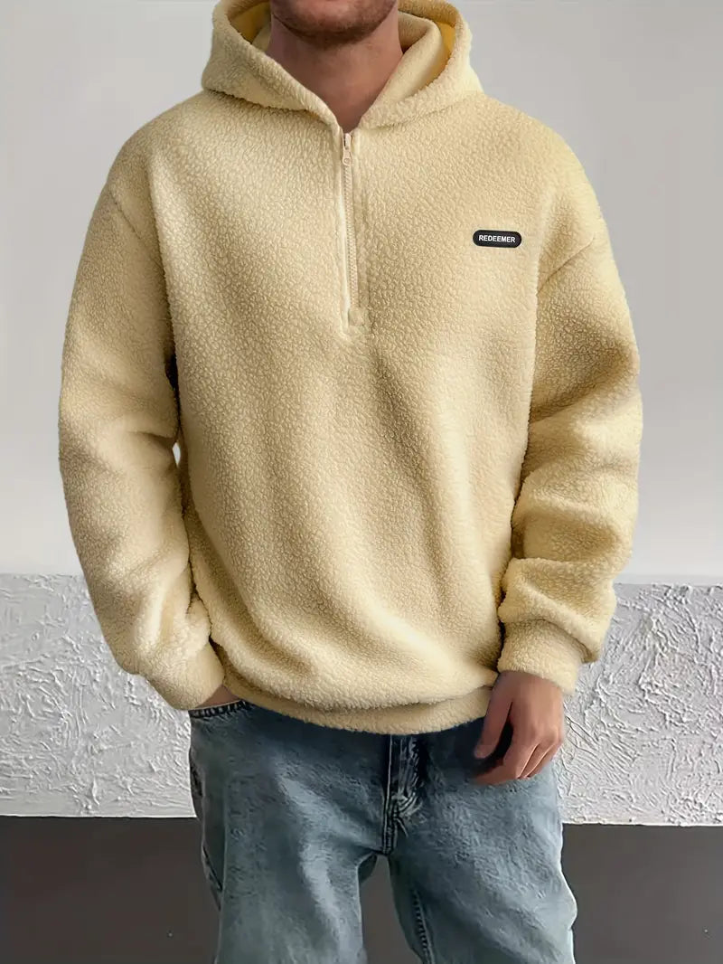 BJORN – Felpa con cappuccio da uomo in pile alla moda con cappuccio e cerniera
