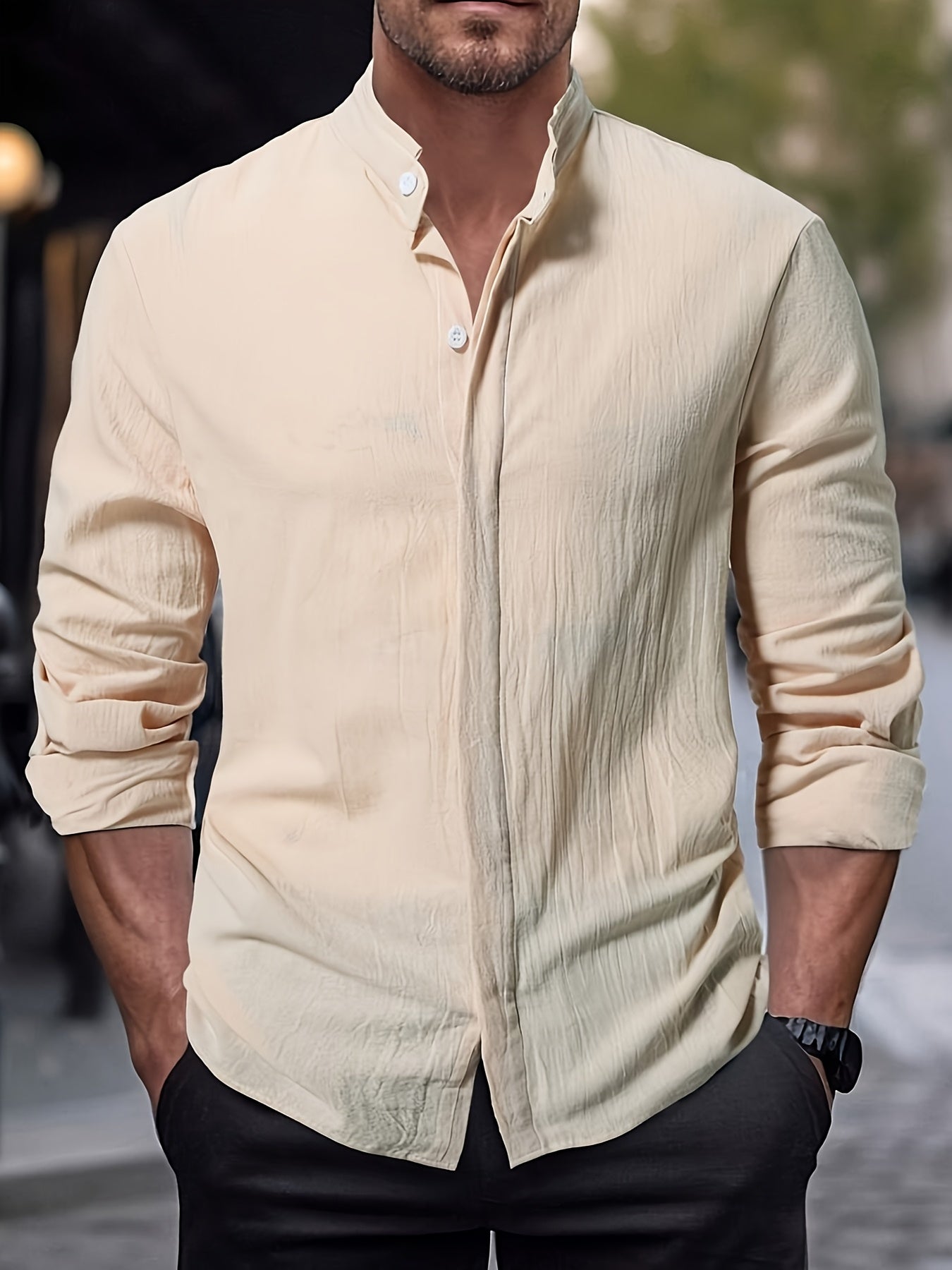 FORZA – Camicia di lino con robusta eleganza maschile per primavera ed estate