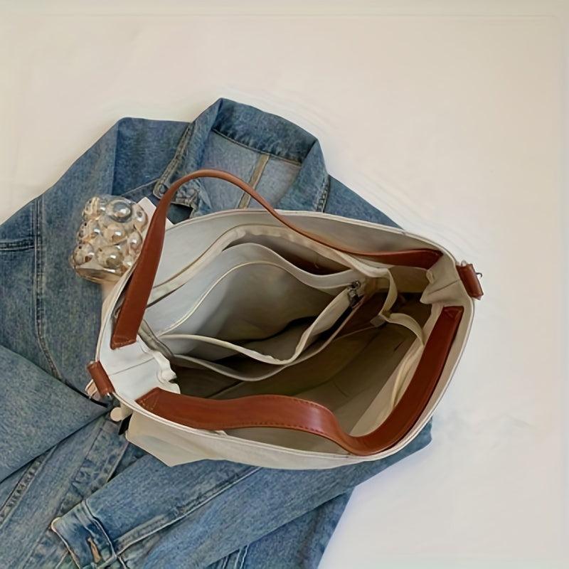Eenvoudige Canvas Schoudertas Dames - Stijlvolle Billie Tas-5