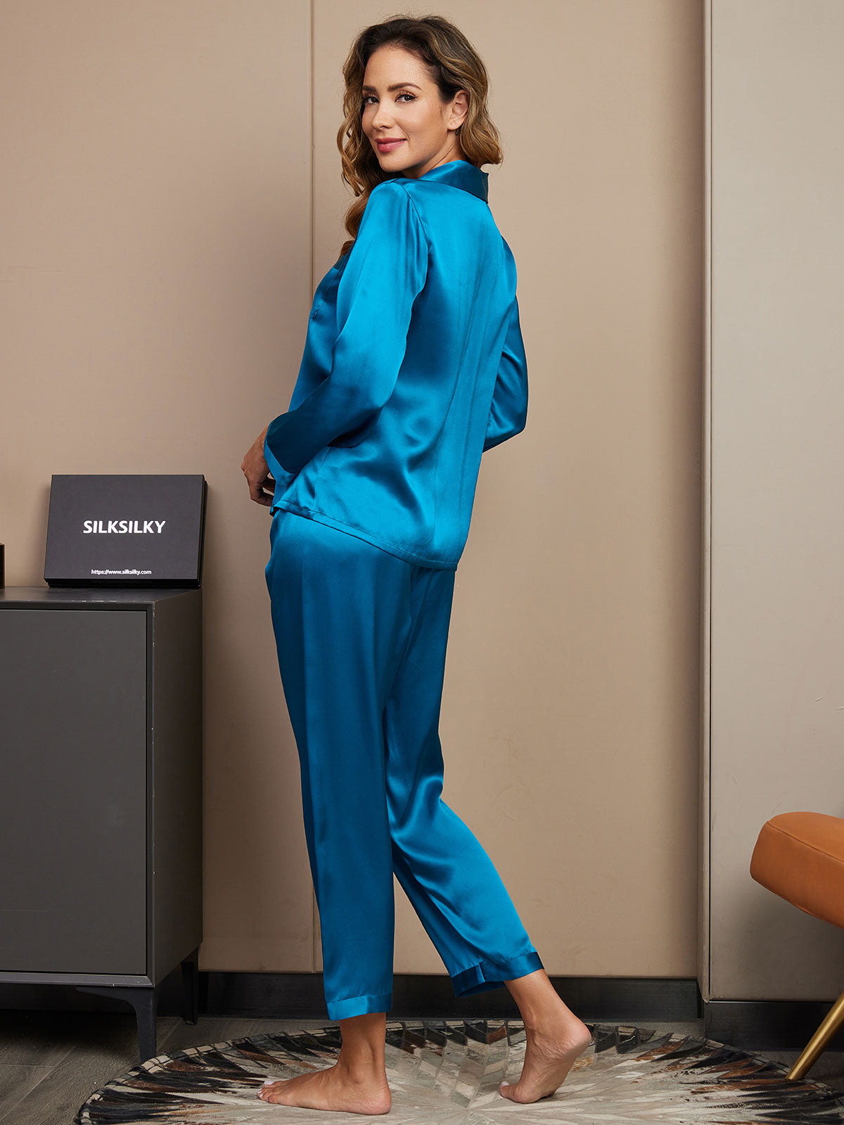 LUNA - Set Pigiama in Seta di Lusso per Donna | Morbida Camicia da Notte con Bottoni