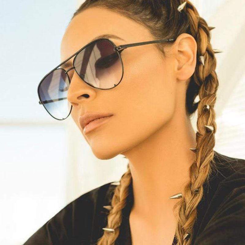 Designer Aviator Zonnebril Dames Stijlvolle Pilotenbril Met Gespiegelde Glazen-4