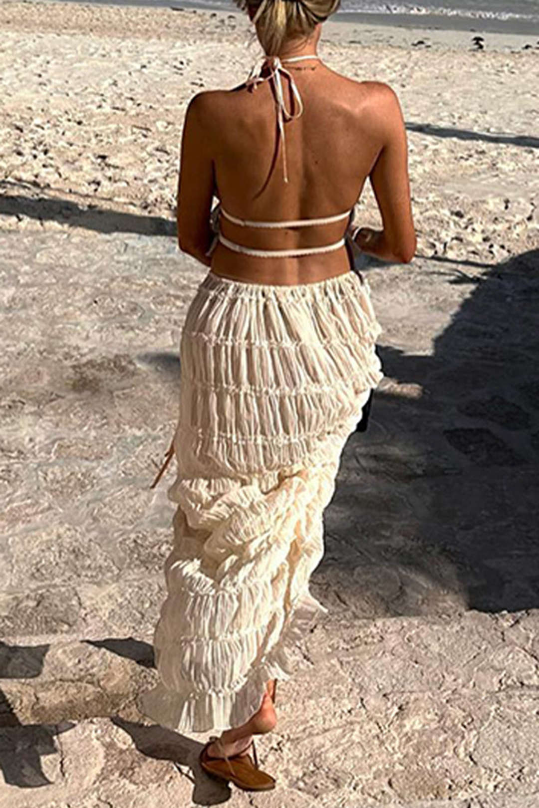 ISLA - Ensemble gonna a ruches boho e schiena scoperta