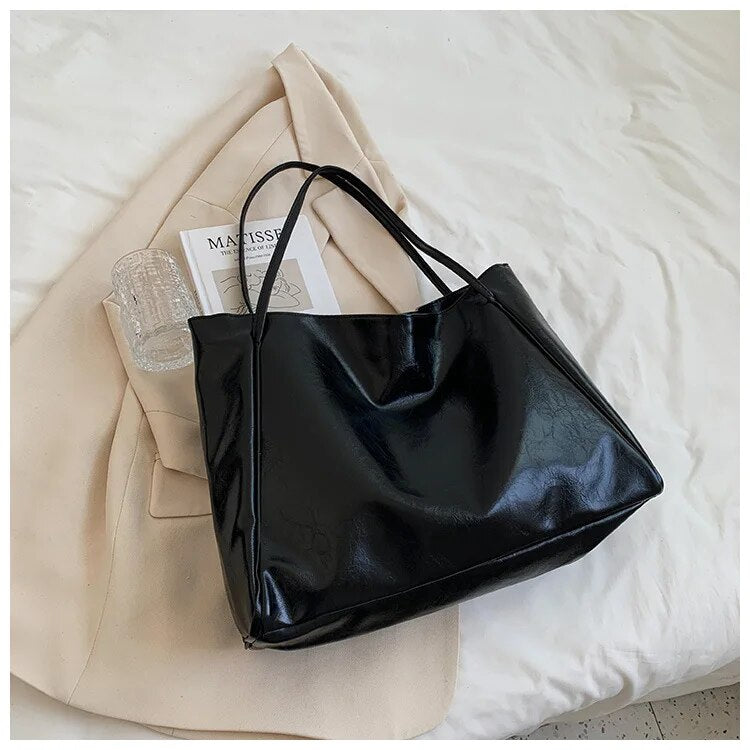 Emory Grote Handtas Dames Retro Stijl Elegante PU-Lederen Tas-3
