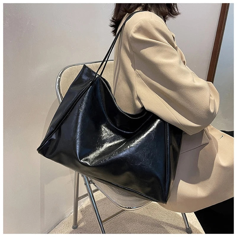 Emory Grote Handtas Dames Retro Stijl Elegante PU-Lederen Tas-4