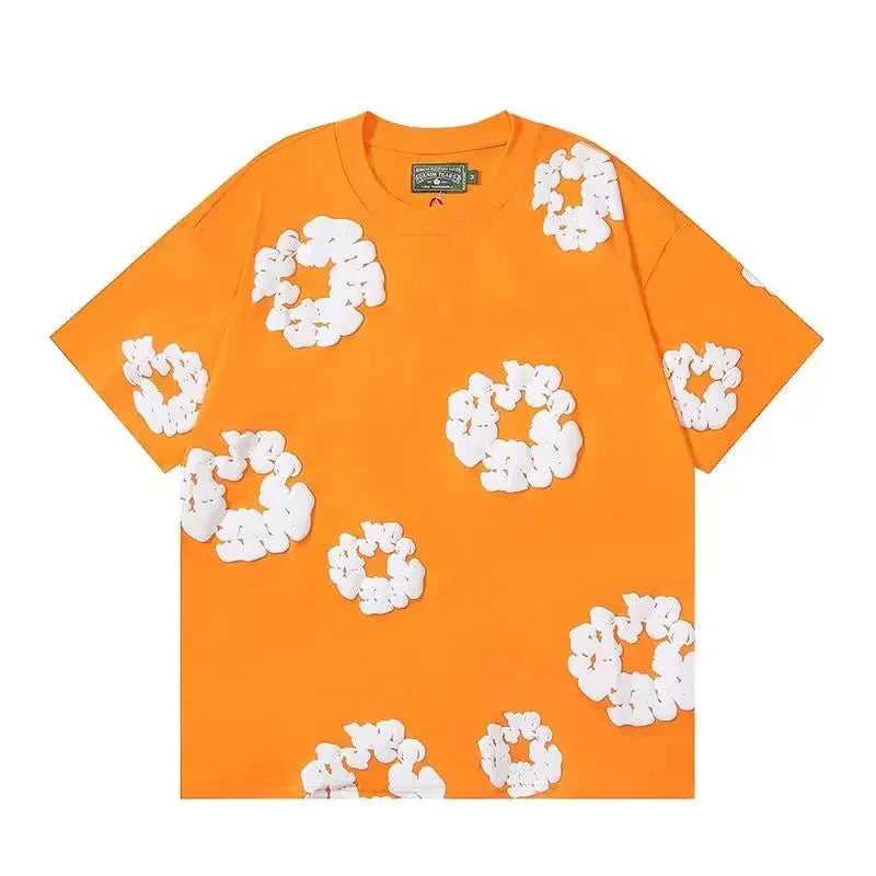 FLOWER KISS – Completo corto in denim con stampa corona unica | Streetwear estivo