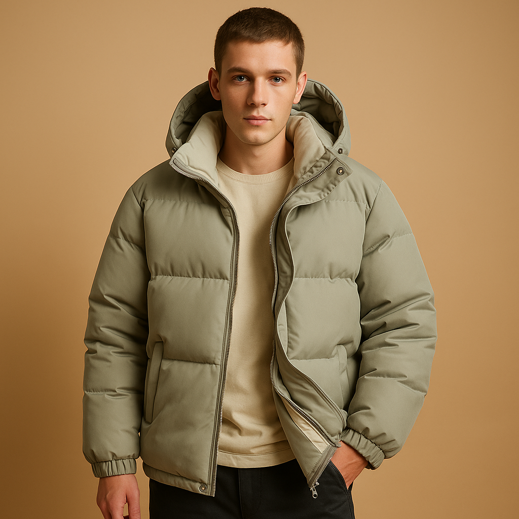 Heren Pufferjas met Capuchon – Waterafstotende & Isolerende Jas voor Herfst en Winter