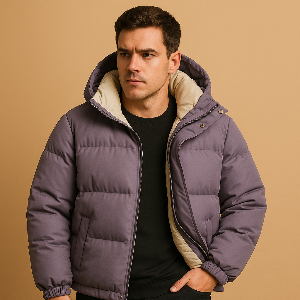 Heren Pufferjas met Capuchon – Waterafstotende & Isolerende Jas voor Herfst en Winter