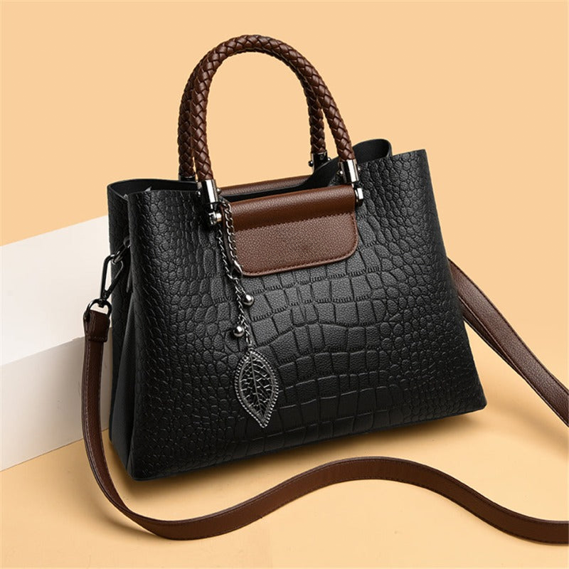 Variant image for Fransika Leren Damestas Zwart - Stijlvol en Luxueus Dames Tas-2