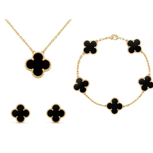 FLOREN – Set di Braccialetti Quadrifoglio 3-in-1 Elegante