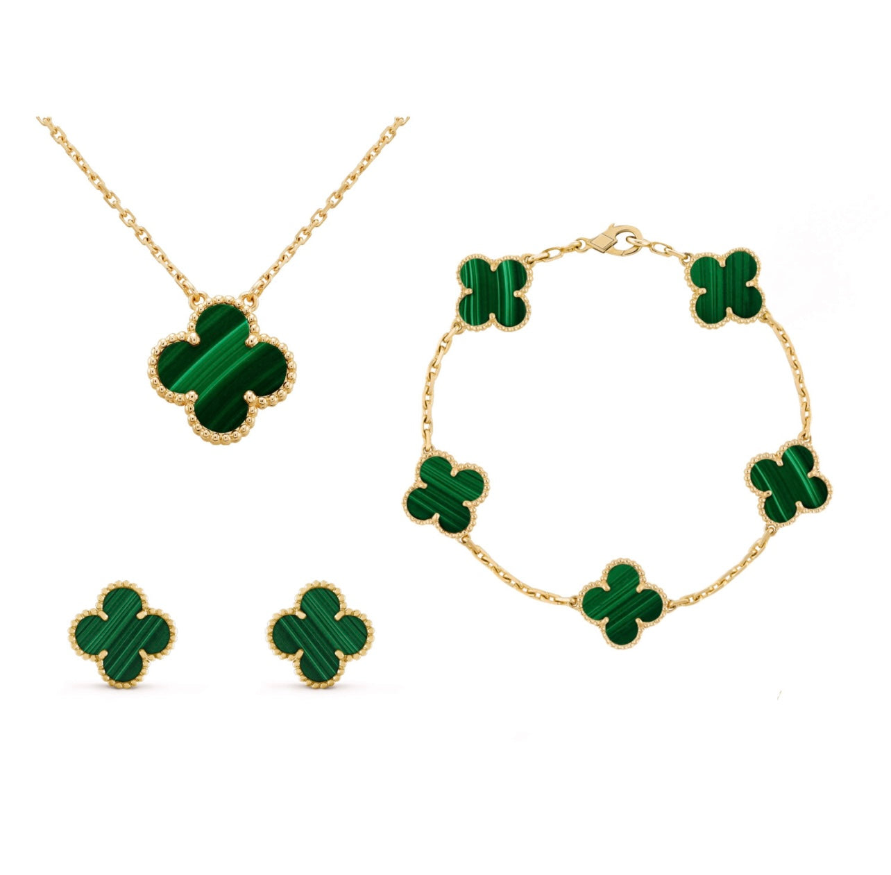 FLOREN – Set di Braccialetti Quadrifoglio 3-in-1 Elegante