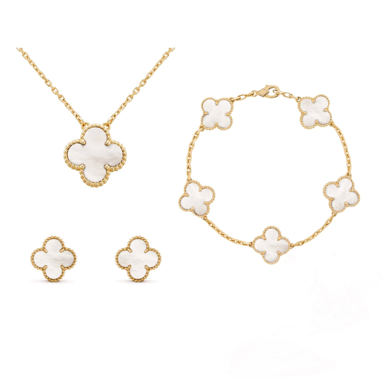 FLOREN – Set di Braccialetti Quadrifoglio 3-in-1 Elegante