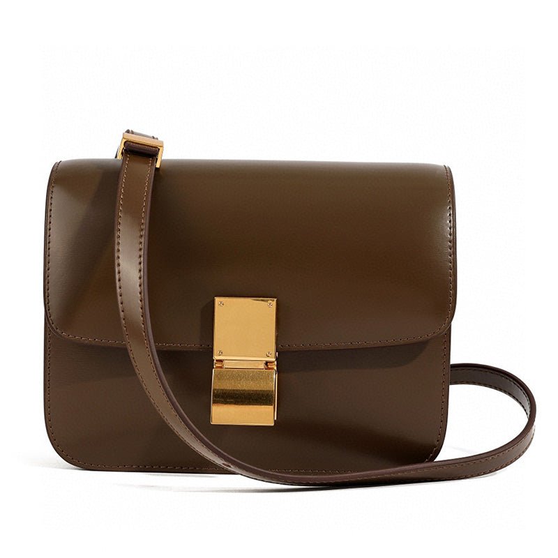 Variant image for Zwarte Leren Schoudertas Dames Klassieke Flap Box Trevino Stijl-1