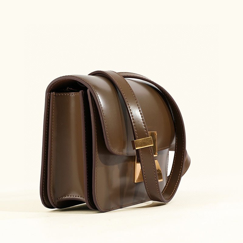Zwarte Leren Schoudertas Dames Klassieke Flap Box Trevino Stijl-3