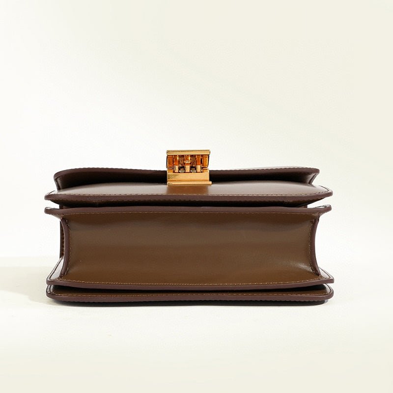 Zwarte Leren Schoudertas Dames Klassieke Flap Box Trevino Stijl-4