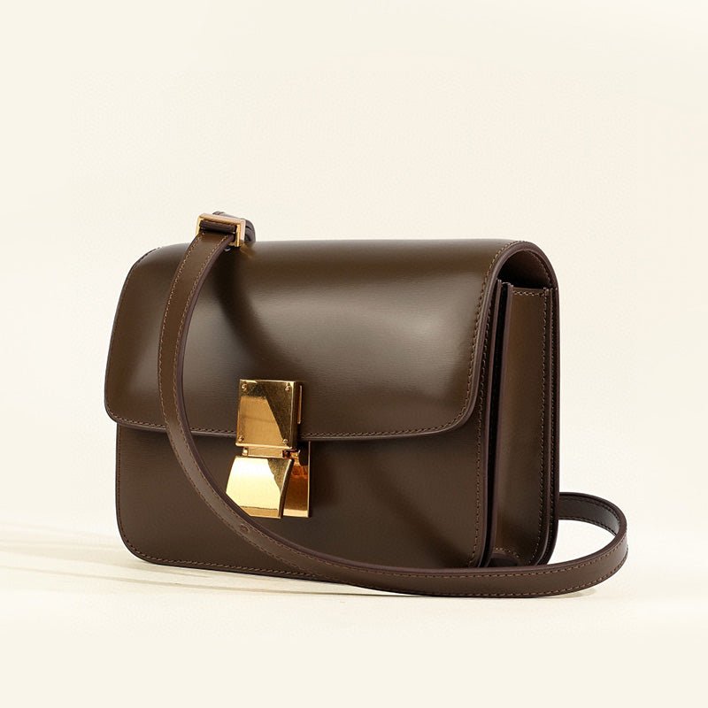 Zwarte Leren Schoudertas Dames Klassieke Flap Box Trevino Stijl-1