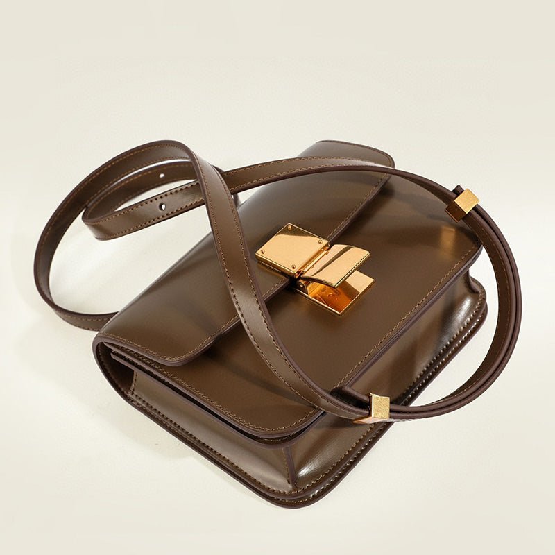 Zwarte Leren Schoudertas Dames Klassieke Flap Box Trevino Stijl-5