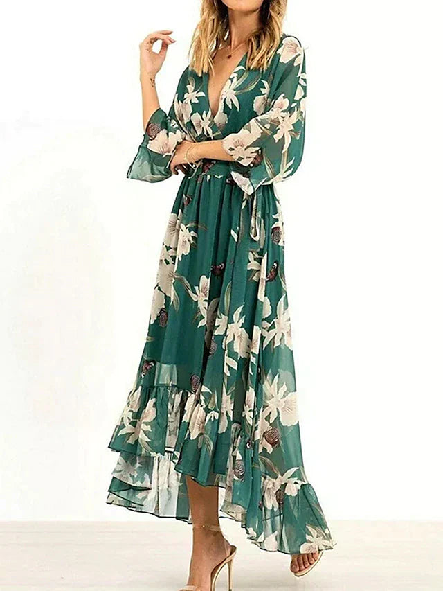 LIVIA - Elegante Abito a Ruches Verde