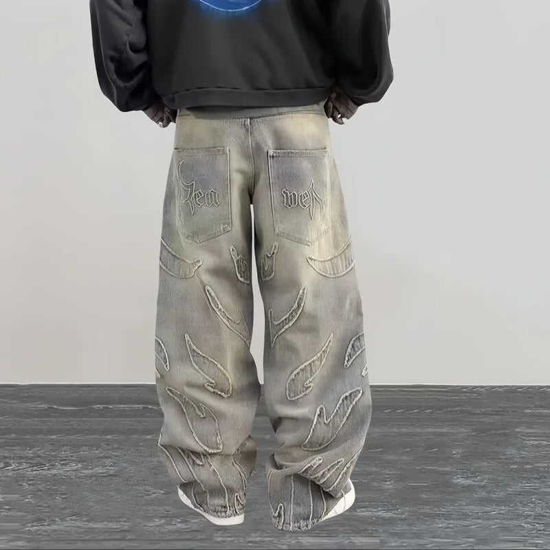 Jeans RAW EDGE - Jeans Baggy con Orlo Grezzo per Donna e Uomo