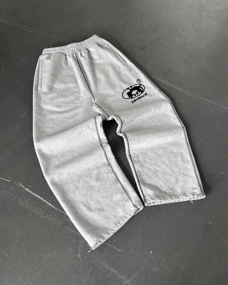 Pantaloni da jogging larghi protettivi | Trendy vestibilità ampia per uomo