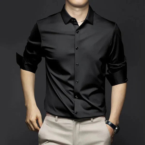 ROBERT - Camisa de hombre elegante y sin arrugas con apariencia lujosa