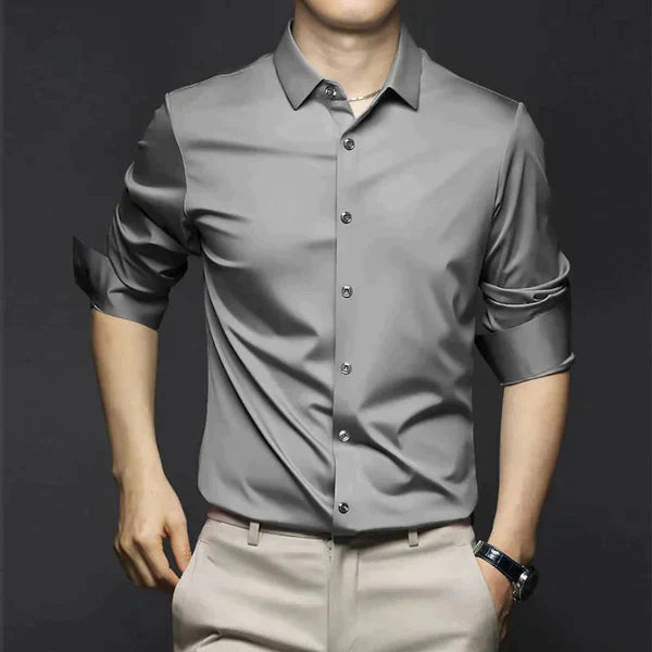 ROBERT - Camisa de hombre elegante y sin arrugas con apariencia lujosa