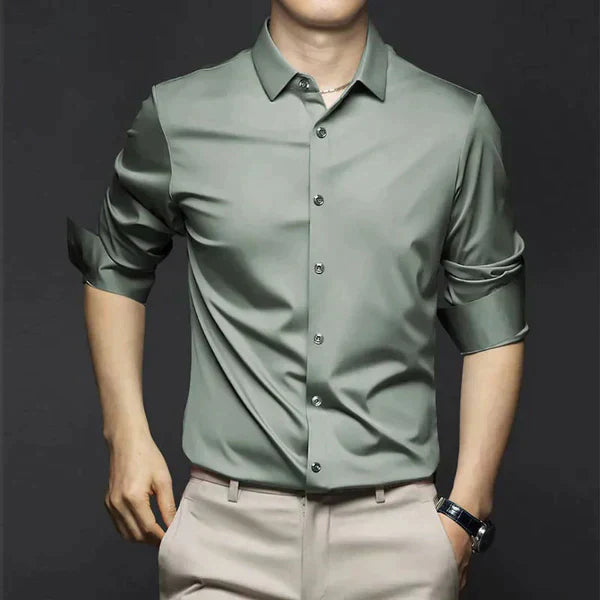 ROBERT - Camisa de hombre elegante y sin arrugas con apariencia lujosa