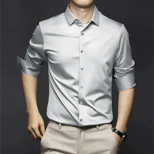 ROBERT - Camisa de hombre elegante y sin arrugas con apariencia lujosa