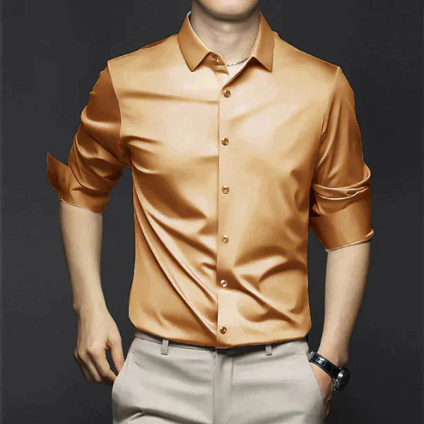 ROBERT - Camisa de hombre elegante y sin arrugas con apariencia lujosa