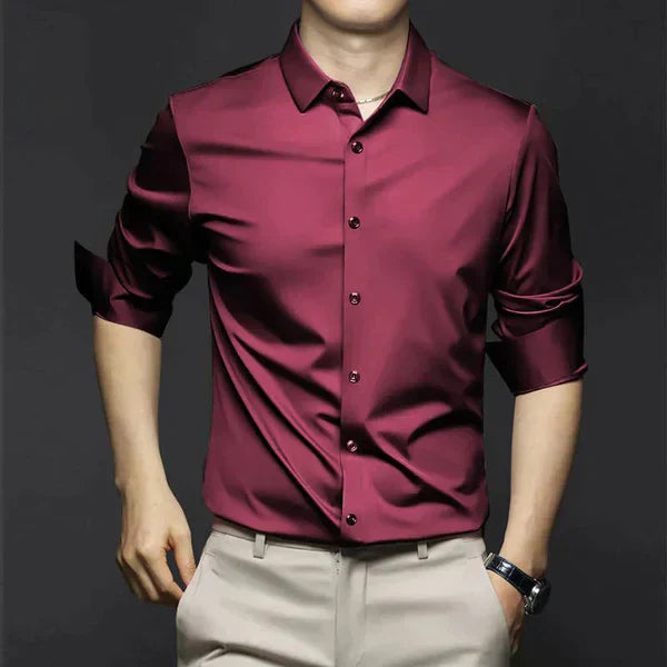 ROBERT - Camisa de hombre elegante y sin arrugas con apariencia lujosa