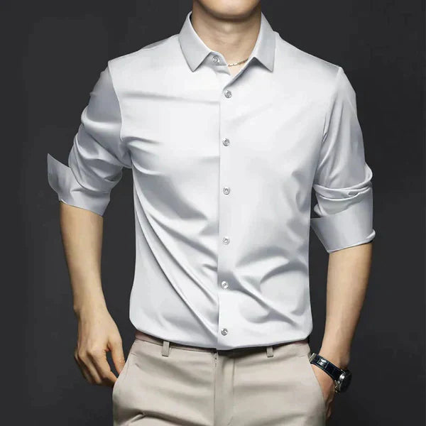 ROBERT - Camisa de hombre elegante y sin arrugas con apariencia lujosa