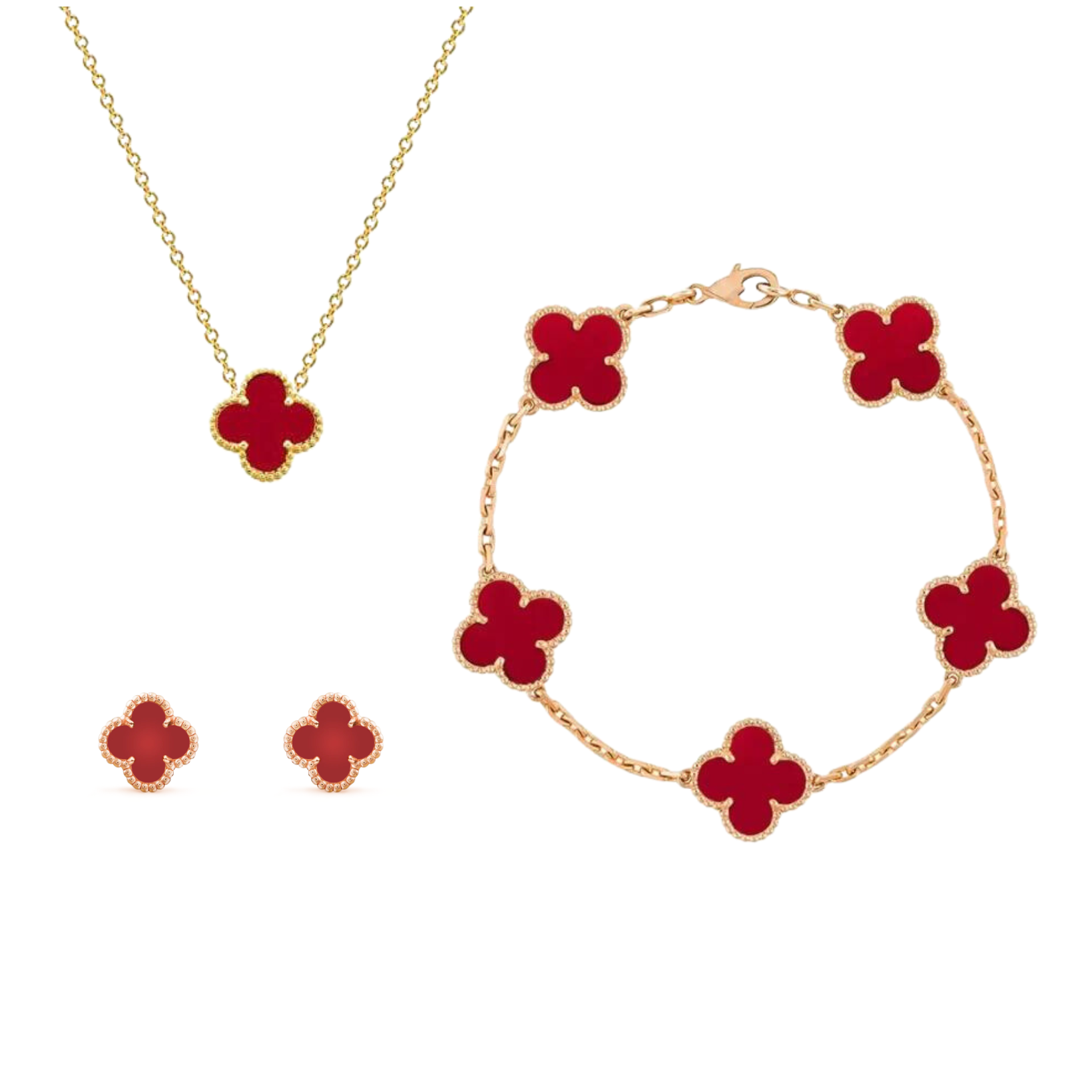 FLOREN – Set di Braccialetti Quadrifoglio 3-in-1 Elegante