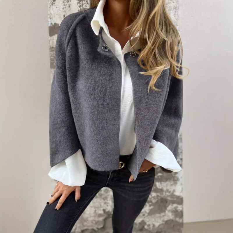 AVIERA – Cropped Dames Jas in Kasjmier Look | Luxe, Zacht & Trendy Herfststyle