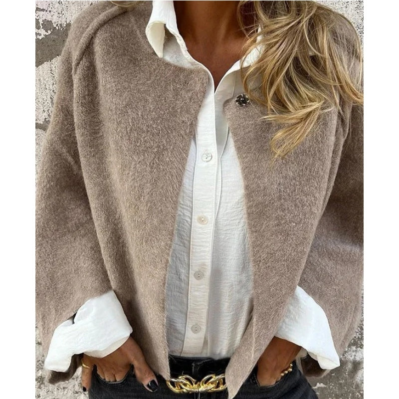 AVIERA – Cropped Dames Jas in Kasjmier Look | Luxe, Zacht & Trendy Herfststyle